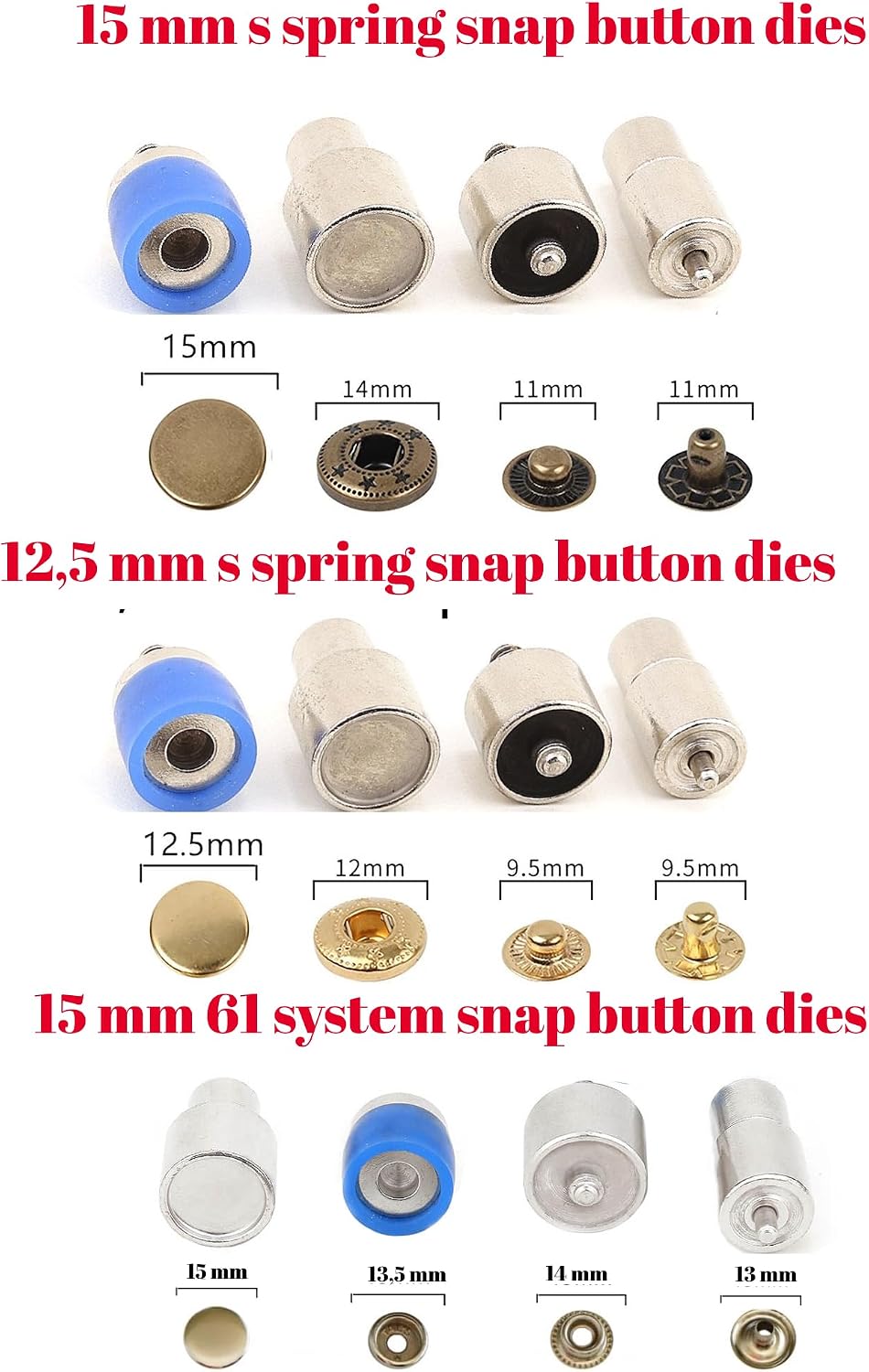Snap Button Press Machine with Proper Installation Tools for Metal and Plastic Kam Snaps