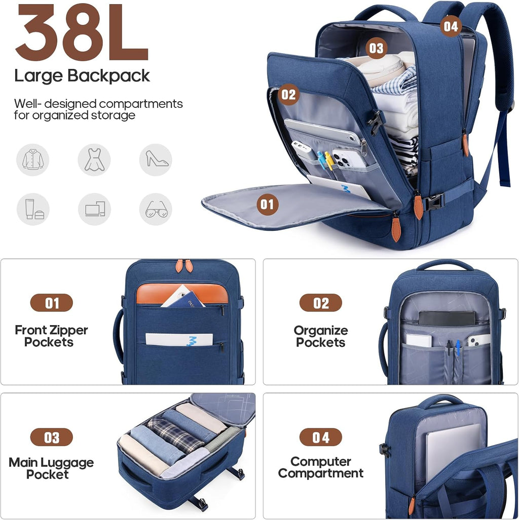 7 Piece Luggage Sets with Premium YKK Zipper, 20/24/28in PC Hardside Suitcase With Spinner Wheels, Luggage Airline Approved, Durable Suitcase Sets with TSA Locks for Travel