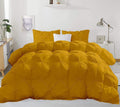 Pinch Pleated Soft 400 GSM All Season Gold 5 Piece Queen Size Comforter Set (Comforter + 4 Pillowcases) 600 Series Egyptian Cotton Comforter Bedding Set
