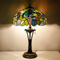 Tiffany Table Lamp Purple Stained Glass Desk Lamp 16X16X24Inches Grape Style Reading Light