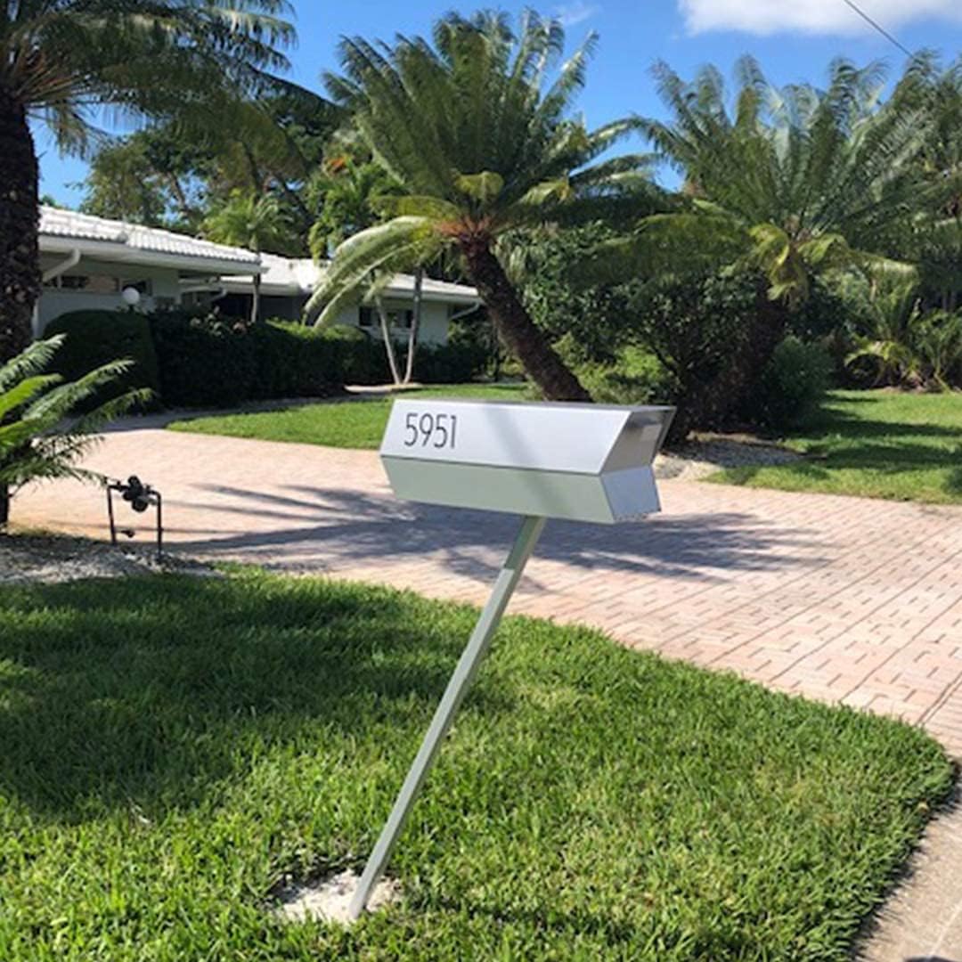 modbox USA Modern Curbside Mailbox Post (Silver)