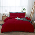 Burgundy Duvet Cover Set Oversized Queen Size 1 Duvet Cover with 2 Pillow Shams 3-Pc Comforter Cover with Zipper Closure & Corner Tie 100% Egyptian Cotton Cover (98x98 Inch, Burgundy)