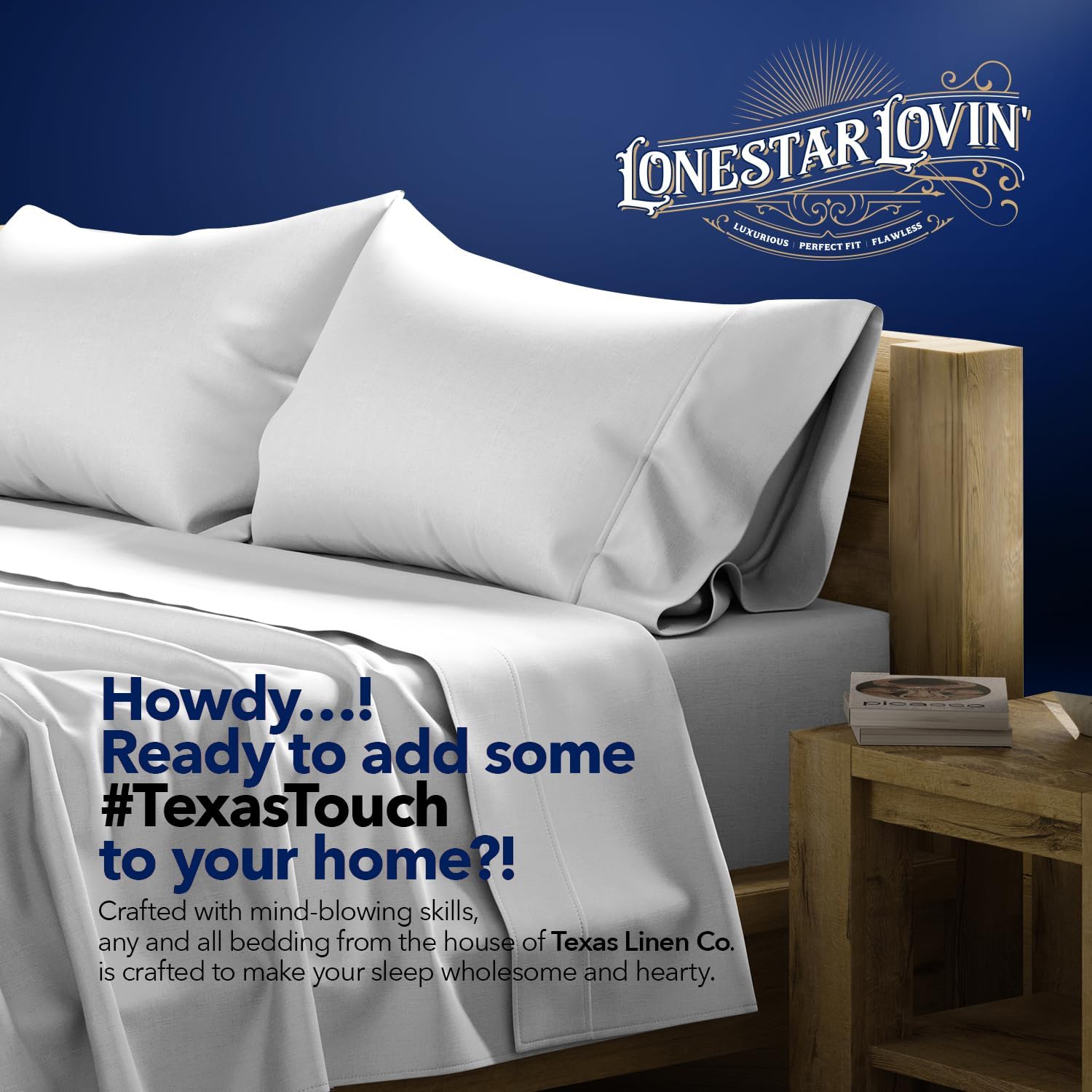 TEXAS LINEN CO. 100% Egyptian Cotton California King Sheet Sets - Luxury 1000 Series Lonestar Lovin' Collection Cal King Sheet Set (4 PC, Silver), Cooling, 16' Deep Pocket Sateen Hotel Bed Sheets
