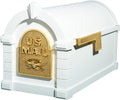 Gaines KS-1A - Eagle Keystone Series Mailboxes - White/Polished Brass
