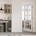 30' x 80' Prehung Door 15-Lite Tempered Clear Glass Slab Doors with Jamb Kit, Solid Core MDF Interior Door for Bathroom Pantry Laundry, Home Doors, Easy Assemble - Right Handed