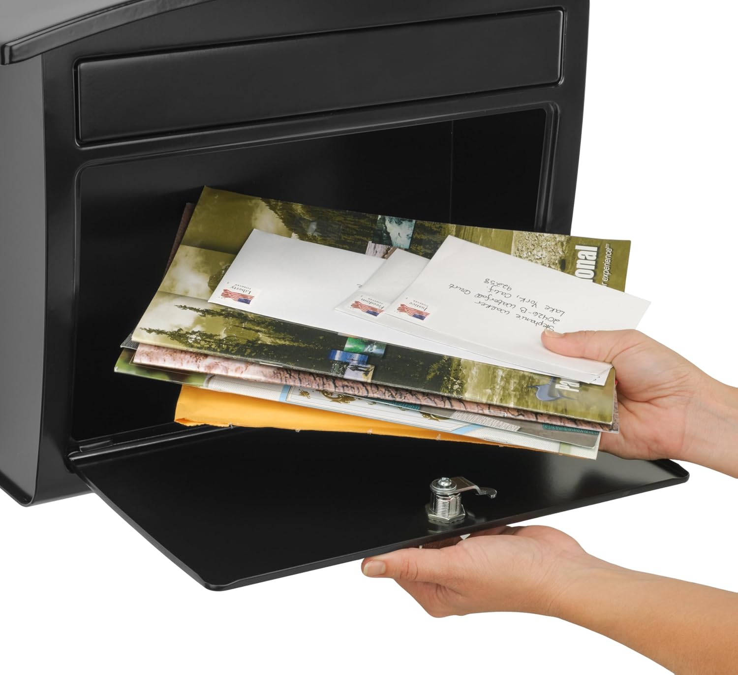 Architectural Mailboxes Dal Rae Galvanized Steel, Locking, Wall Mount Mailbox, 2562B-10, Black, Medium Capacity (Pack of 2)