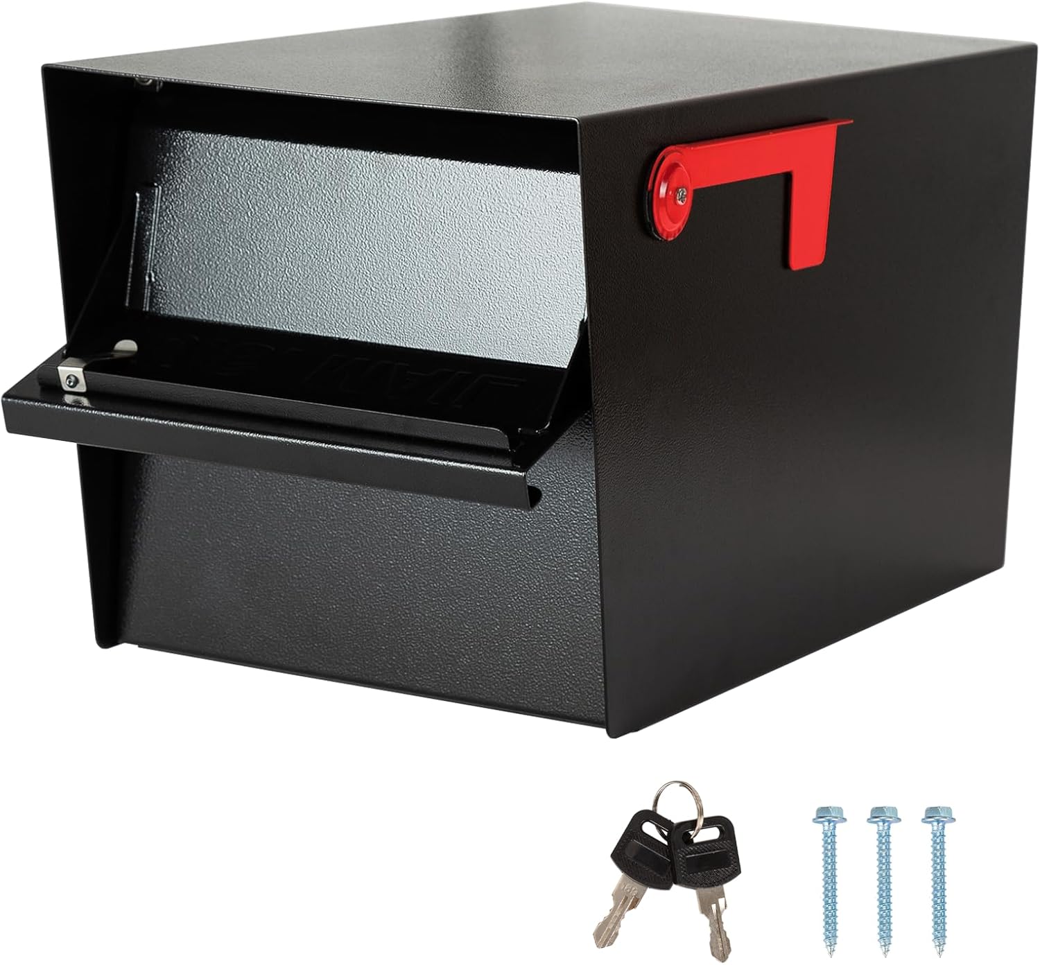 Large Locking Mailbox for Outside, RAINHOL All-Metal Modern Security Mailbox with 2 Keys, 21' x 11.2' x 10.5', Black