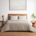 DAPU 100% Linen Duvet Cover Twin 2PCs, Pure Natural French Flax Linen Duvet Cover King 68'x90' with Corner Ties and Zipper Closure, Soft Breathable Durable for Hot Sleepers (Natural Linen, Twin)