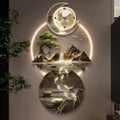 XQDYSG Wall Sculptures 3D Wall Art Decor Clock Plug-in Power Supply Home Decor Wall Modern Wall Hanging Sculpture Painting with LED Light for Bedroom Living Room Apartmen(Stylle A,19.6 * 39.37IN)