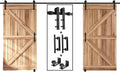 EaseLife 16 FT Double Sliding Barn Door Track and Handle Hardware Kit, Straight Pulley,Slide Smoothly Quietly,Easy Install (16FT Track Kit for 44'~48' Wide Double Door)