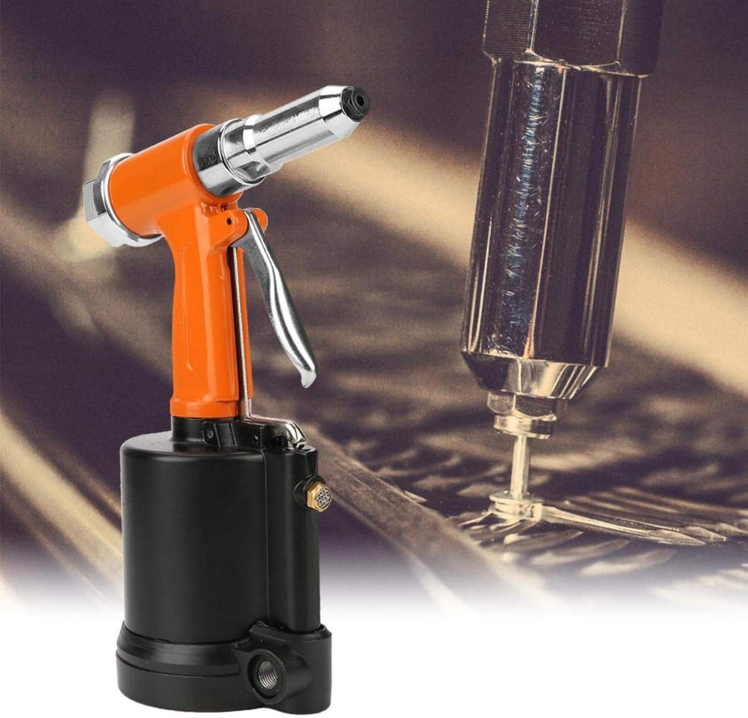 Riveters Inlet 1/4' Air Riveter, Industrial Pneumatic Rivet Nut Setting Kit Blind Rivet Gun Riveter Kit Set
