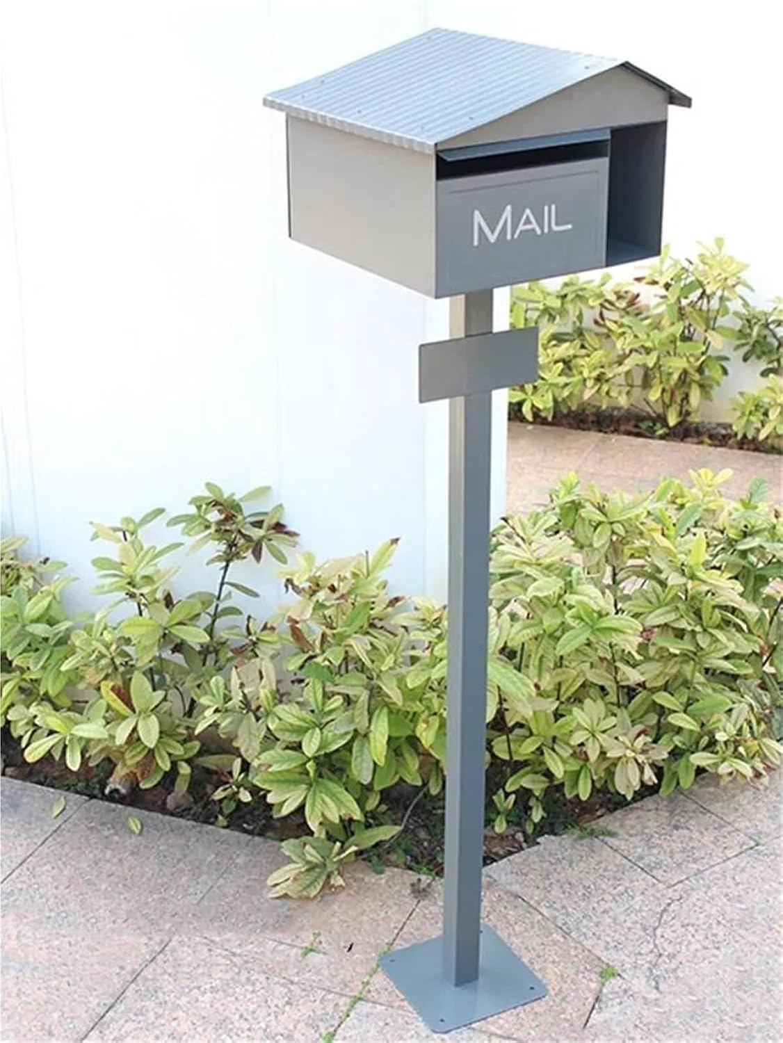 Mailboxes with Post Metal Post Box Modern Post Mounted Mailbox for Outside Suggestion Box Outdoor Villa Garden Park Drop Box