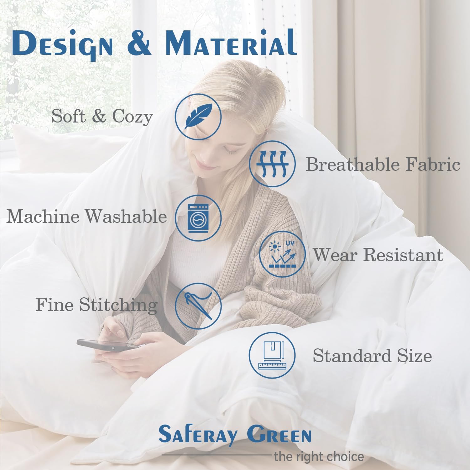 Ivory Duvet Cover Set Oversized Queen Size 1 Duvet Cover with 2 Pillow Shams 3-Pc Comforter Cover with Zipper Closure & Corner Tie 100% Egyptian Cotton Cover (98x98 Inch, Ivory)