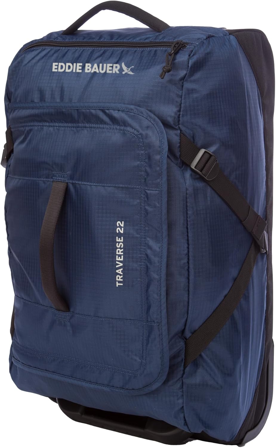 Eddie Bauer Traverse Luggage | Roller Wheels | Telescoping Handle | Travel | Vacation | Ripstop Nylon - Medium Indigo, 22'