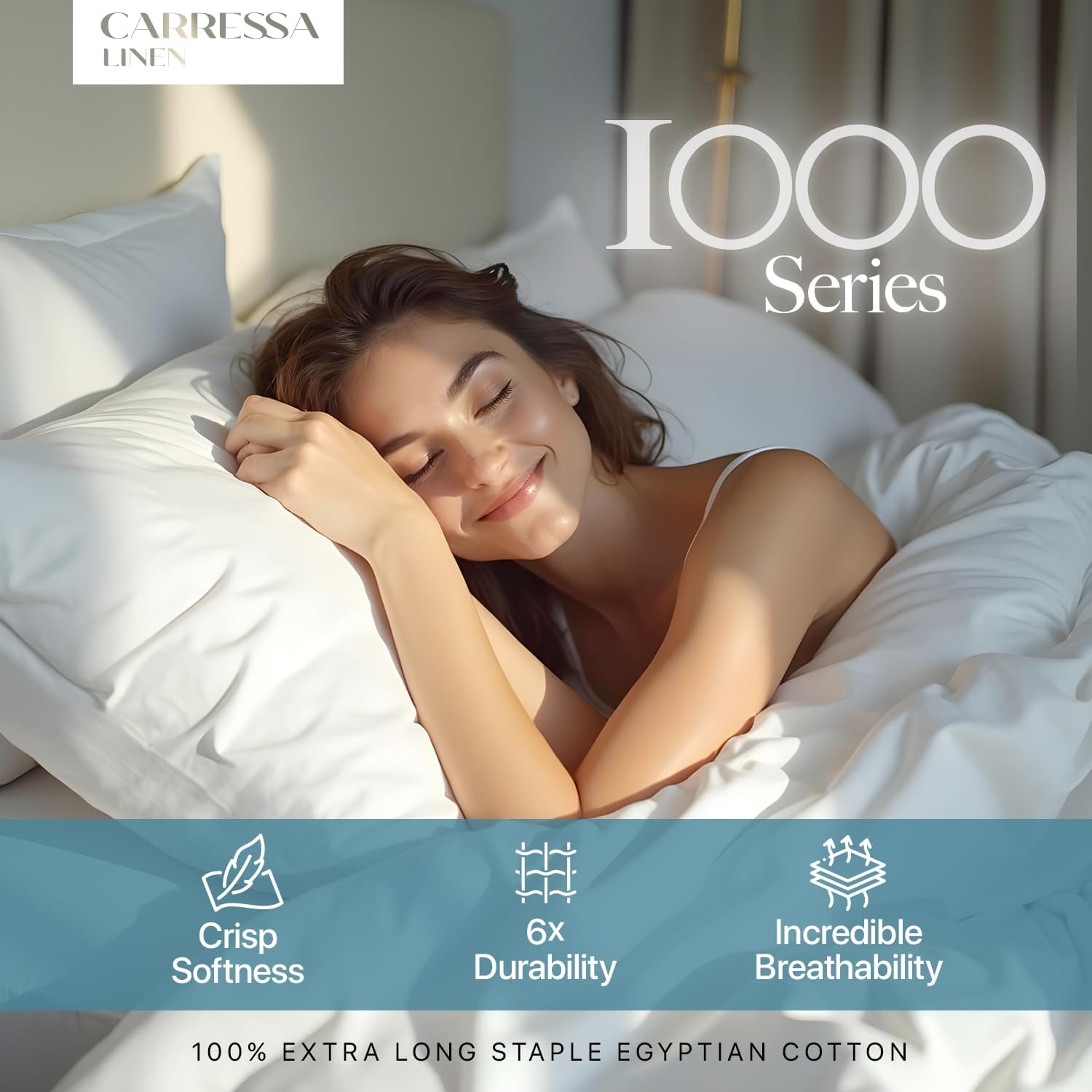 Carressa Linen 100% Egyptian Cotton Sheets Queen Size - Luxury 1000 Series Orchids Collection Damask Striped Queen Size Sheet Set (4 PC, Dark Grey Stripe), Soft Cooling & Durable 16' Hotel Sheets
