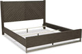 Signature Design by Ashley Arkenton Contemporary California King Panel Bed with Dual USB Charging Ports, Foundation or Box Spring Needed, Dark Brown