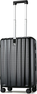 Hanke 20 Inch Carry On Luggage 22x14x9 Airline Approved Lightweight PC Hard Shell Suitcases with Wheels Travel Luggage Rolling Suitcase Travel Luggage Bag for Weekender(Jet Black)