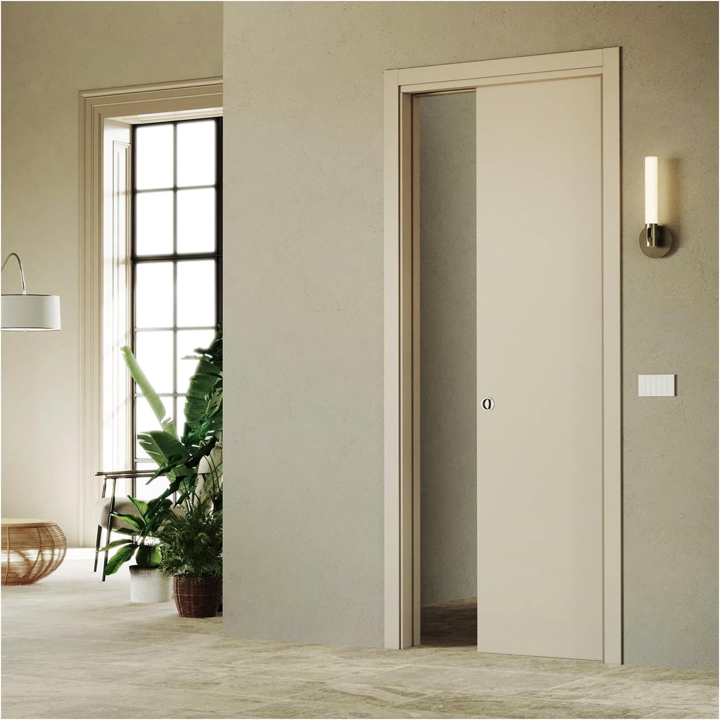 Nuk3y Pocket Door Frame Kit with Two-Way Soft Close for 2x4 Stud Wall (89LB to 220LB Door Weight Soft Close, Door Height: 96')