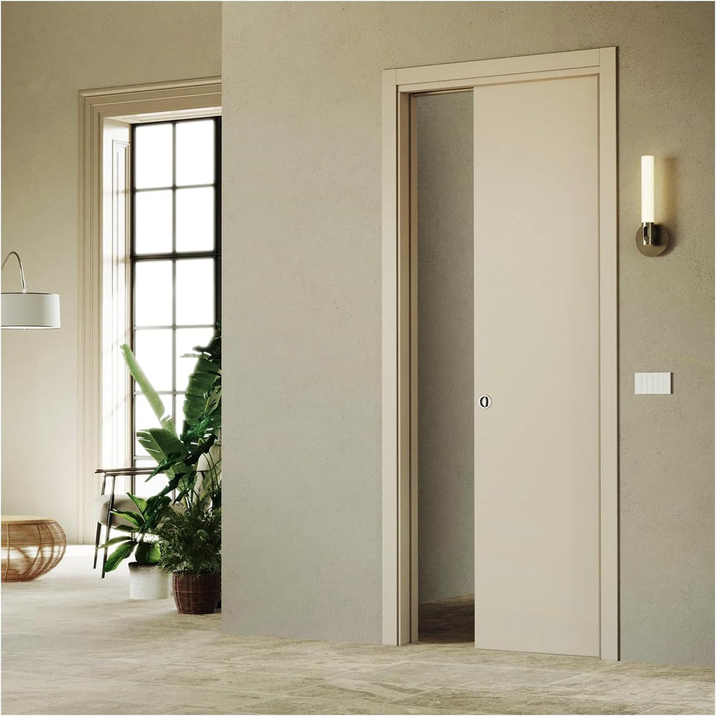 Nuk3y Pocket Door Frame Kit with Two-Way Soft Close for 2x4 Stud Wall (89LB to 220LB Door Weight Soft Close, Door Height: 84')