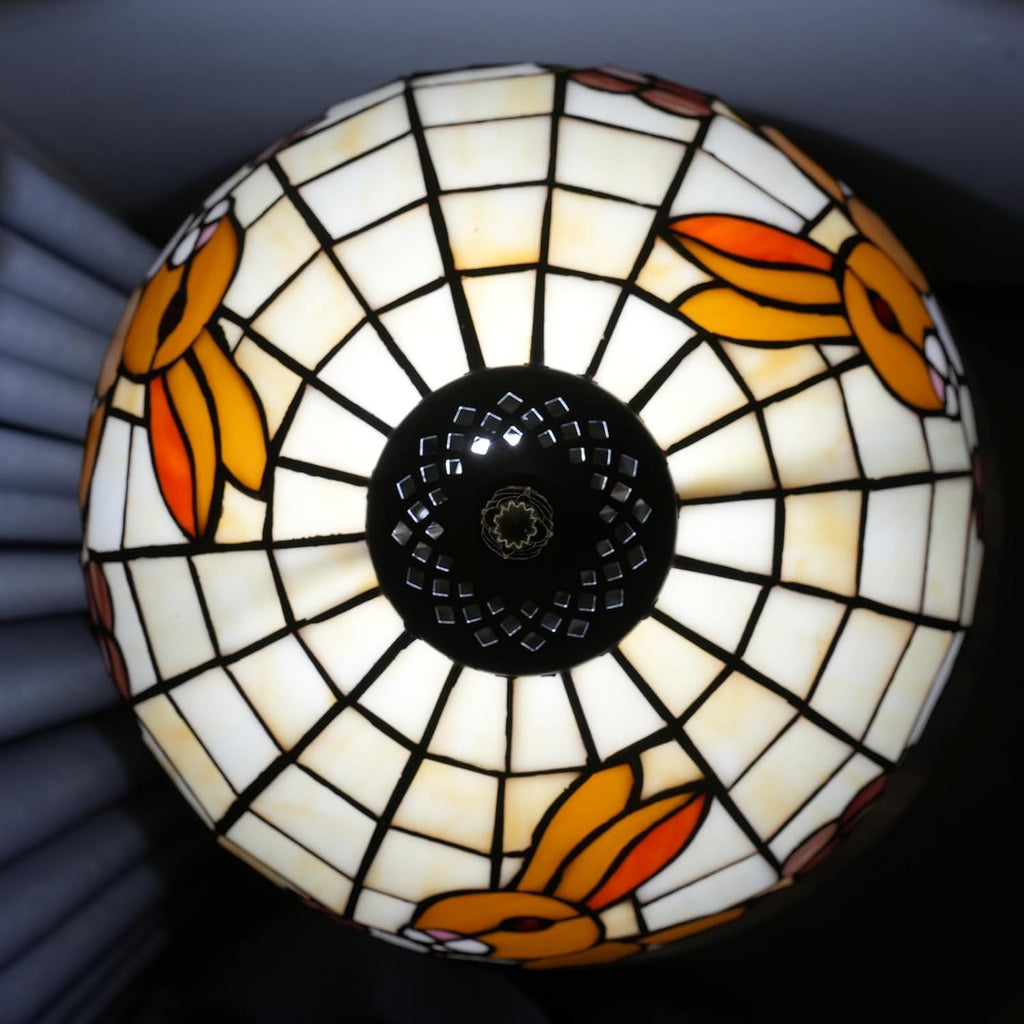 Tiffany Style Lamp with Cat Rabbit Stained Glass Lamp 12 Inch Retro Bronze Base Bedside Lamp Bedroom Living Room, Cafe，Restaurant Art Nouveau Style Decorative Child Interest Ambient Light