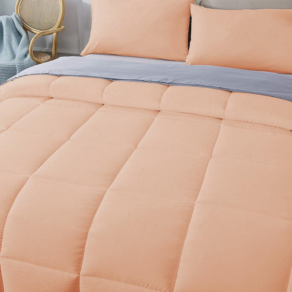 Olivia Rocco 1 Piece 1000 Thread Count Comforter Full XL/Queen Size (88' x 92') Inch 100% Egyptian Cotton Comforter 400 GSM Soft Quality - Blush Solid