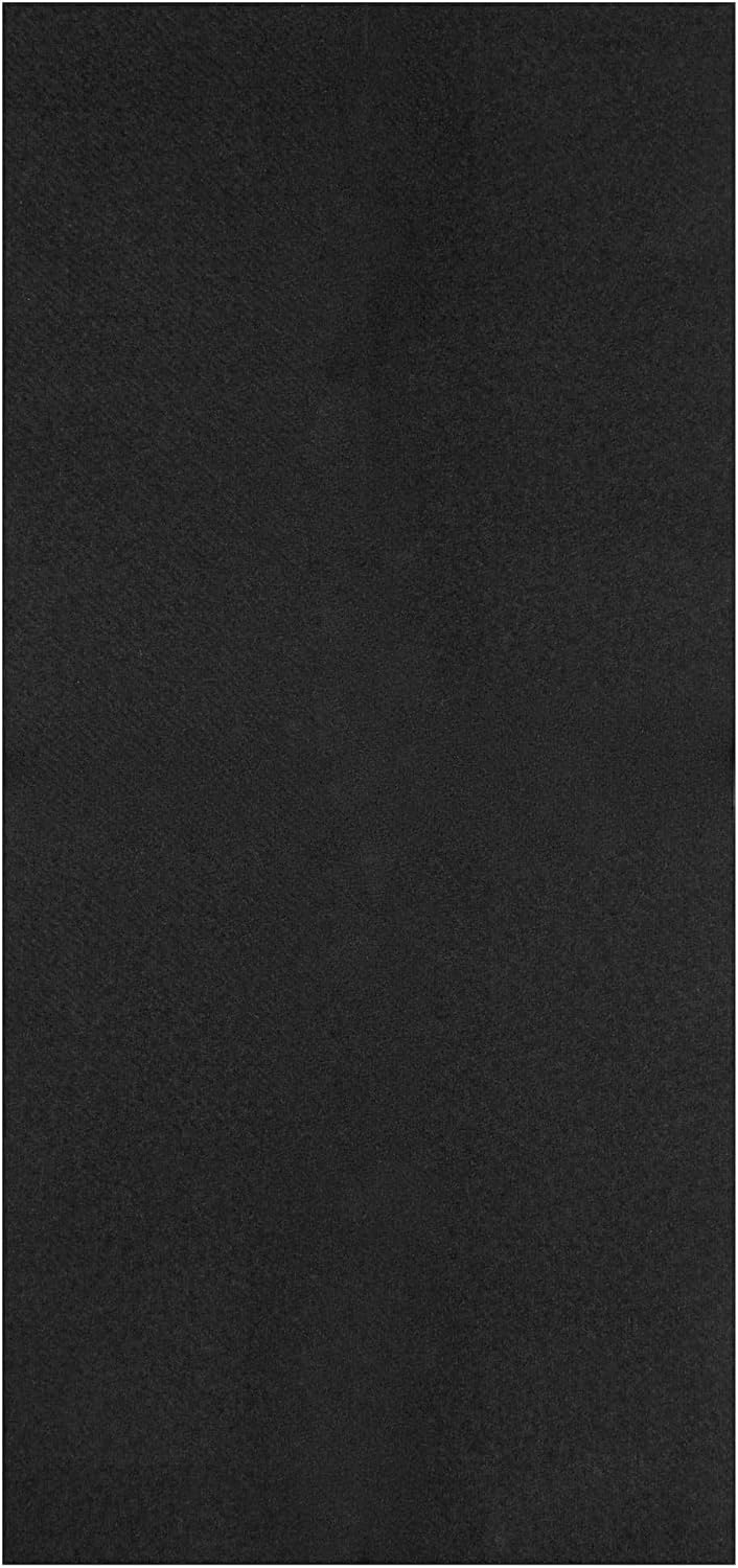 Luxenap 15.8 X 7.9 Inch Linen-Feel Guest Towels, 600 Hand Towels - ¼ Fold, Air-Laid, Black Paper Dinner Napkins, Disposable, for Restrooms, Kitchens, and Tables - Restaurantware