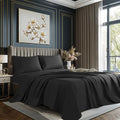 100% Cotton Sheet Set 4 Pcs Clifornia King Size Egyptian Cotton Sheets 1000 Thread Count Soft Breathable Sheet Set with 16' Deep Pocket Fitted Sheet (California King, Black)