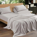 4Pcs Linen Sheets Flex Top Split Head King Size, 100% French Linen from Normandy, Natural Linen Split Head King Sheet Set with 16 Inch Deep Pocket, 1 Flat Sheet, 1 Fitted Sheet, 2 Pillowcases