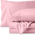 Olympic Queen Size Sheet Set, 1000 Thread Count Egyptian Cotton Sheets, Luxury Fits 6-9' Deep Pocket, Sateen, Hotel-Quality Sheet Set (Solid, Light Pink)