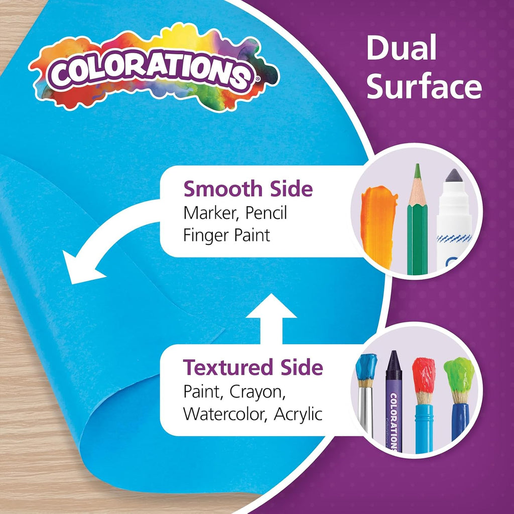 Colorations DSBB Bright Blue Dual Surface Paper Roll 36' x 1000' (1 Roll)