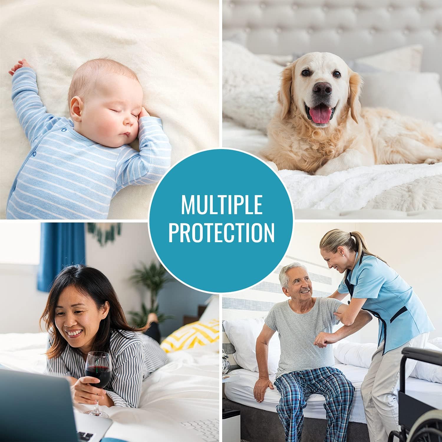 DMI Waterproof Mattress Protector, Mattress Pad, Waterproof Mattress Cover, Bed Pad and Bed Cover, Contoured Fitted Sheet, Twin (Pack of 24), White