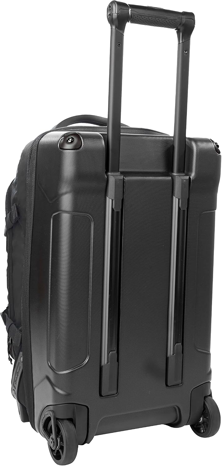 Eddie Bauer Expedition Rolling Duffel Bag with Wheels | Travel | Carry-On | Luggage | Rugged | Durable - Black, 22'