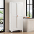 71' Tall Metal Kitchen Pantry Cabinet, Kitchen Storage Cabinets, Steel Cupboard with 2Doors and 4 Adjustable Shelves for Dining Room, Bathroom, Living Room