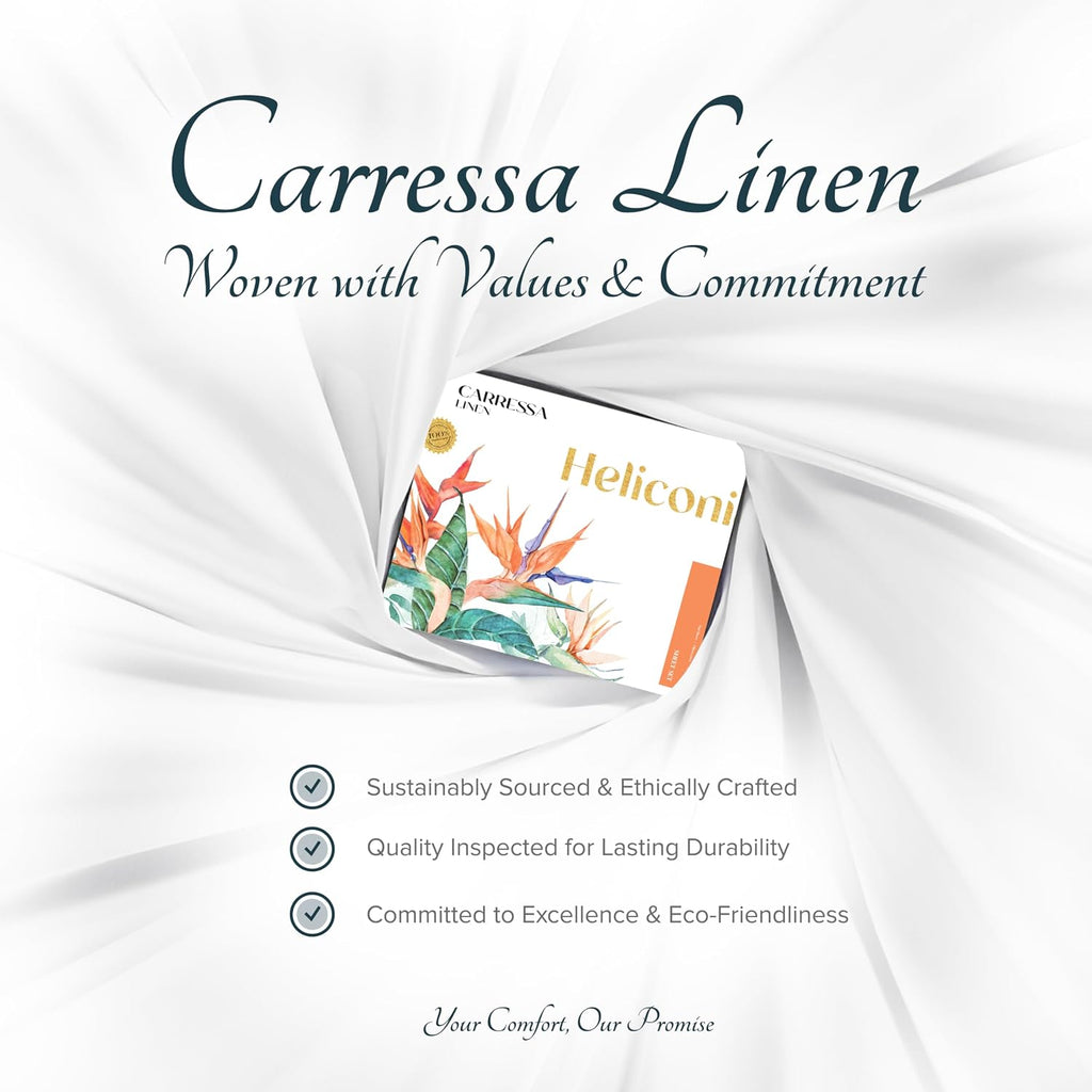 Carressa Linen 100% Egyptian Cotton Sheets Queen Size Bed Set - Luxury 1500 Series Heliconia Collection Egyptian Cotton Queen Sheet Set (4 PC, Light Blue), 17' Deep Pocket, Sateen Hotel Bedding
