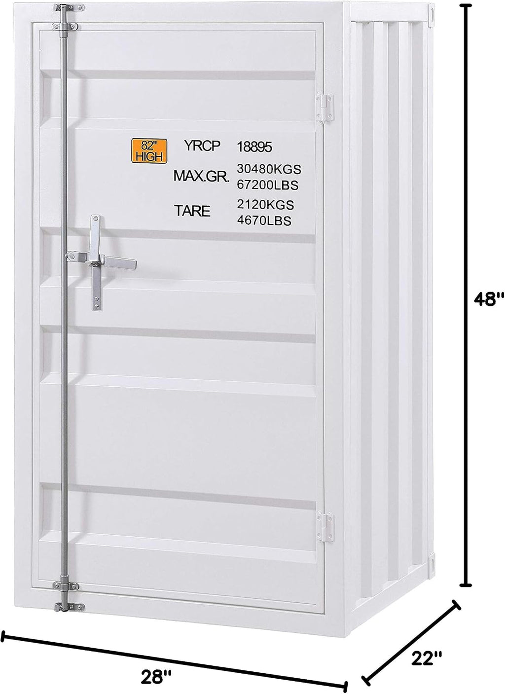 Acme Cargo Metal Chest with 1 Door in White