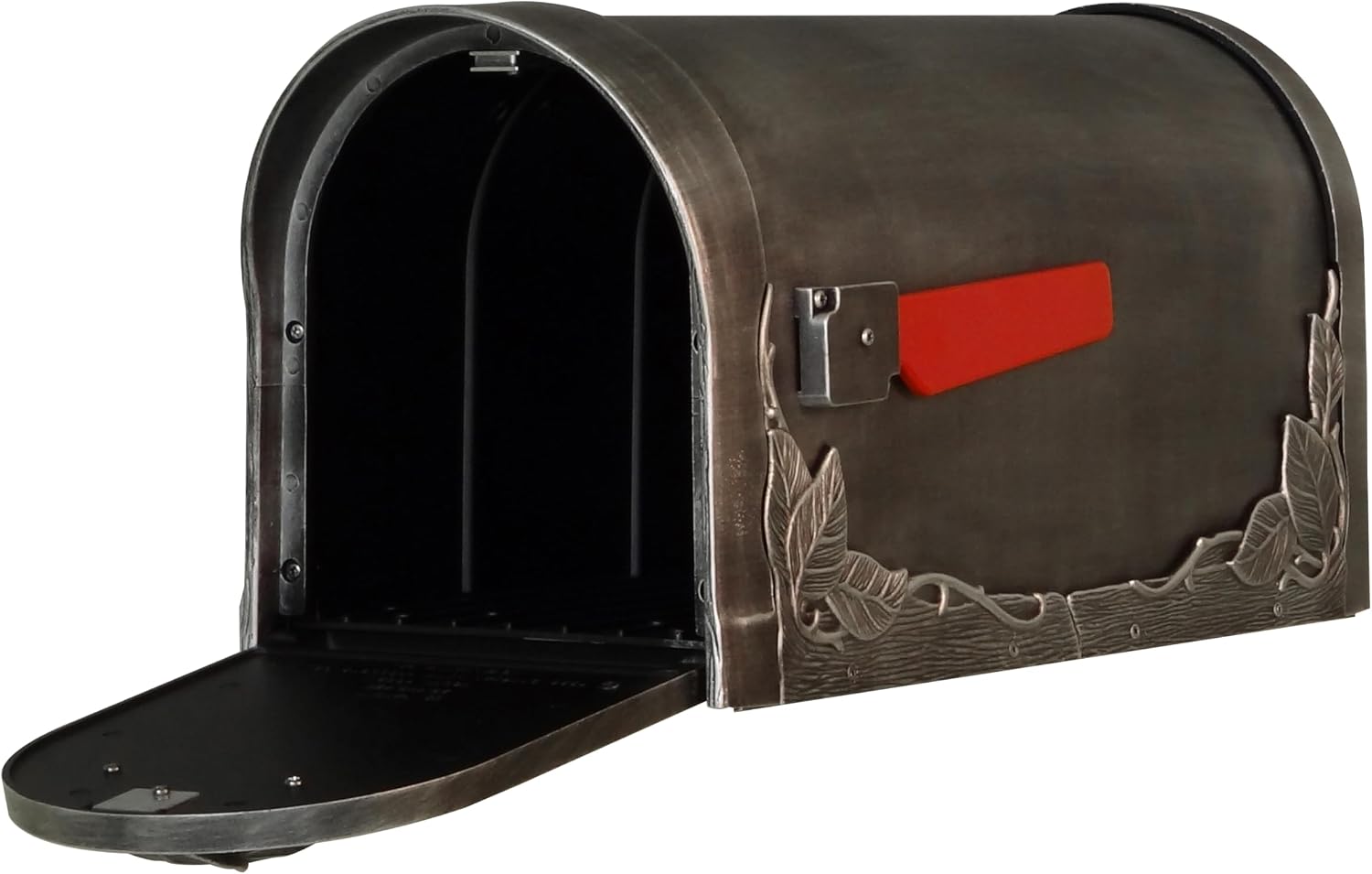 Special Lite Floral Curbside Mailbox - Swedish Silver Cast Aluminum Mailbox for Post Mount - SCF-1003-SW