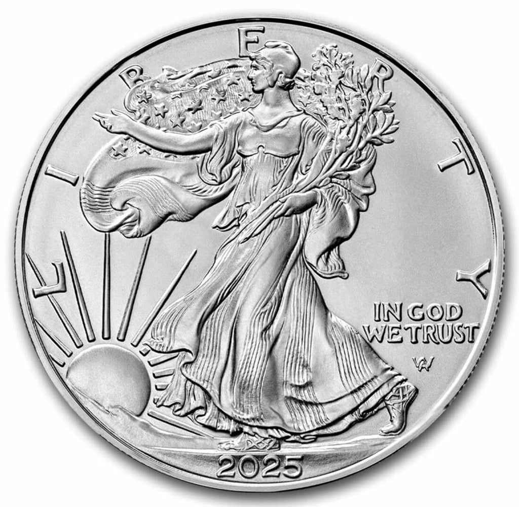 2025 - American Silver Eagle 1 oz Bullion Coin with Certificate of Authenticity $1 Seller Uncirculated