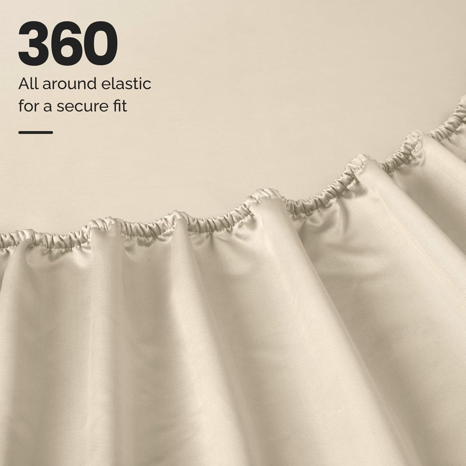 Superior Egyptian Cotton 4 Piece Sheet Set, Luxury 1000 Thread Count, Modern Design, Sustainable Sheets, Ultra-Soft Basics, Solid, Deep Pocket Fitted Sheet, Flat Sheet, Pillowcases, King, Ivory