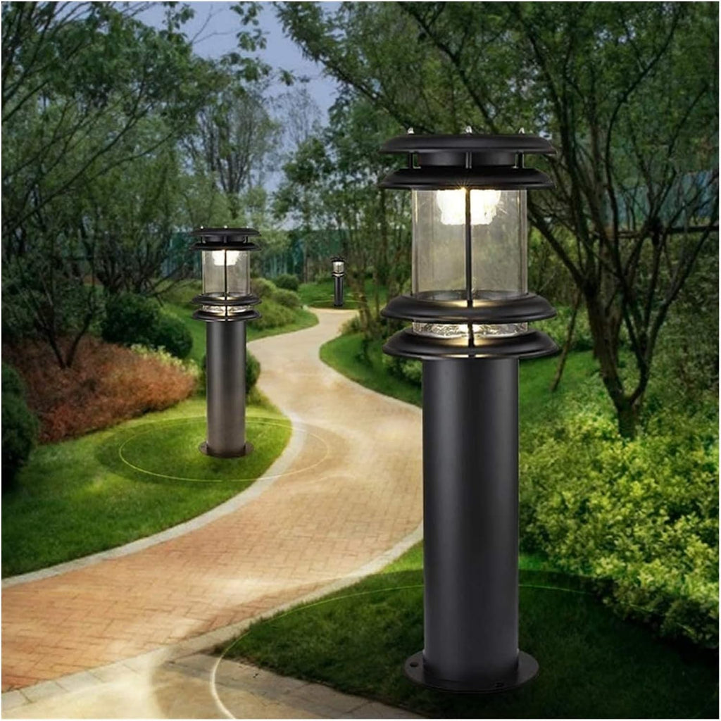 Courtyard Light Solar Outdoor Post Lights Led Pillar Lights Lamp Posts Outdoor Floor Lamps Lantern Wood Mailbox Posts for Outside Pillar Lights Outdoor Street Lamp Deco