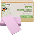 SimuLinen Blush Pink Linen Feel Disposable Dinner Napkins - Cloth-Like Kosher Napkins for Celebrations, Weddings, and Showers, 16'x16', Box of 300