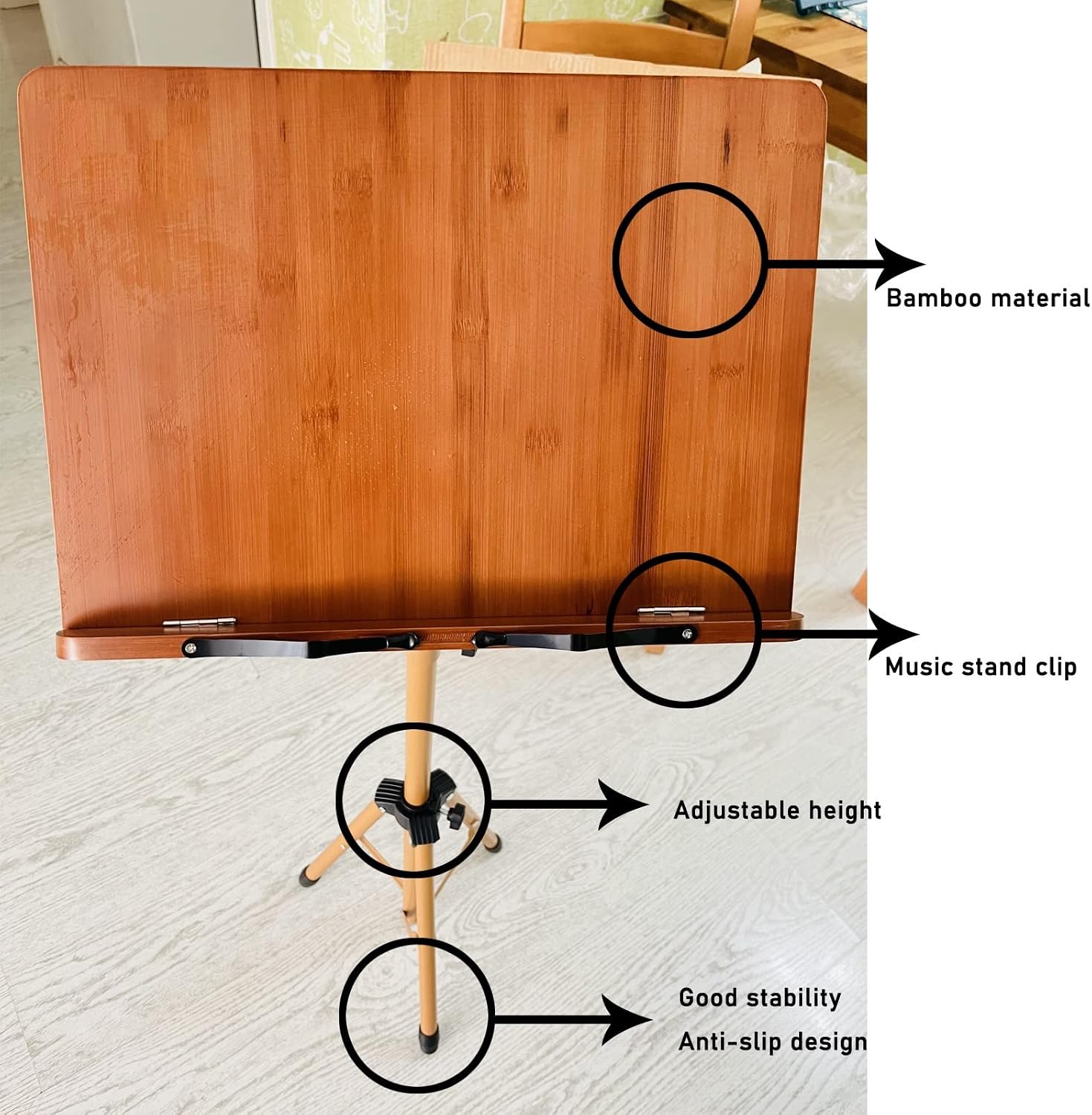 Stylish Music Stand Professional-Grade Sheet Music Stand Portable Wooden Music Stand Adjustable for Musicians, Versatile Music Stand for Any Occasion, Elegant Music Stand for Home Or Studio