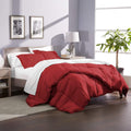 Oversized Queen All-Season Cooling Warmth Comforter Set – 3 Piece Bedding – 100% Egyptian Cotton, Long-Staple & Silky Soft – Luxury Hotel-Quality Duvet Insert – Machine Washable - Burgundy