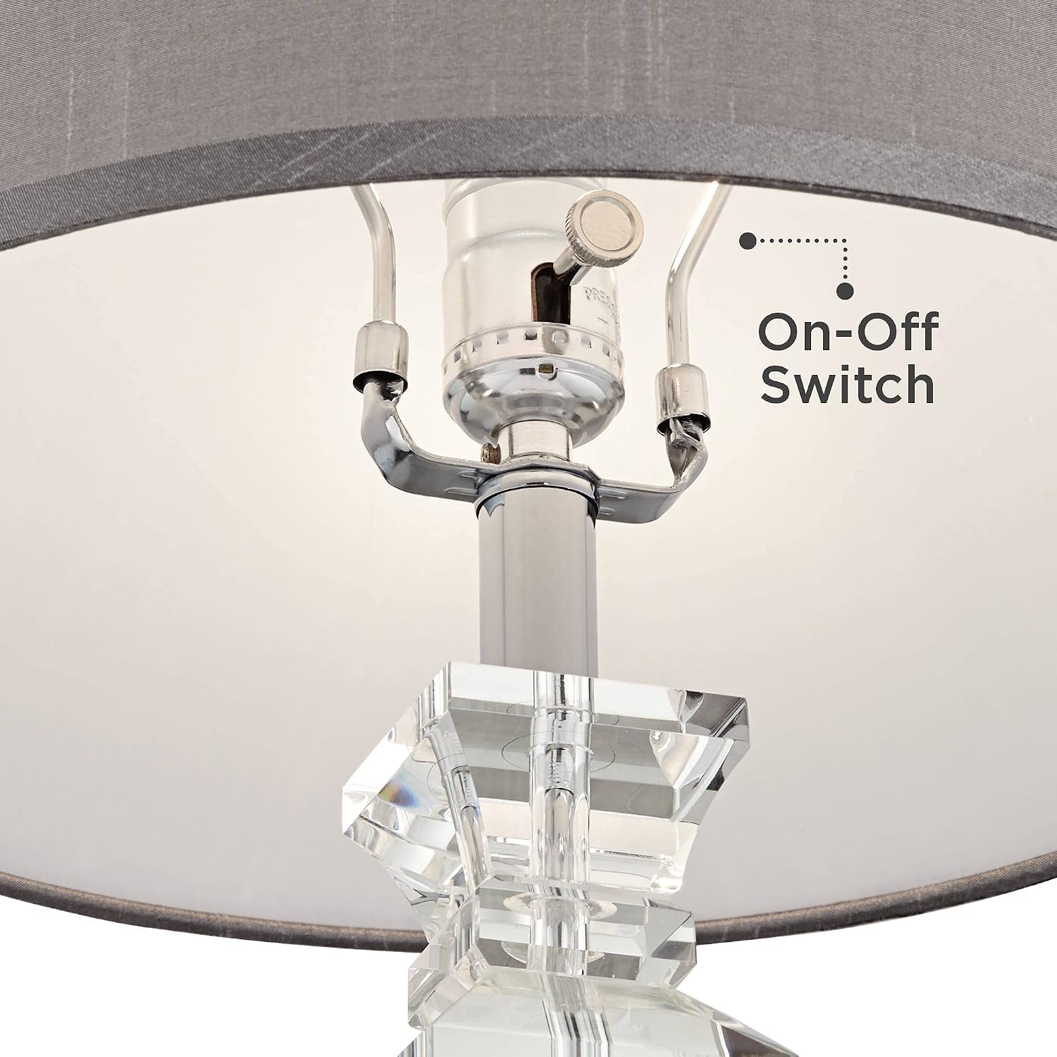 Vienna Full Spectrum Sherry 25' High Modern Table Lamp USB Dimmer Crystal Single Gray Shade Living Room Charging Bedroom Bedside Nightstand House Office Home Kitchen Entryway Console Family Dining