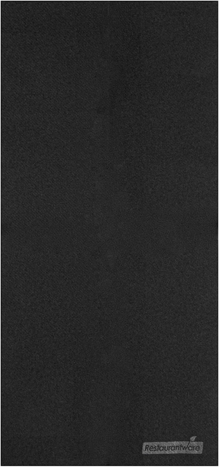 Luxenap 15.8 X 7.9 Inch Linen-Feel Guest Towels, 600 Hand Towels - ¼ Fold, Air-Laid, Black Paper Dinner Napkins, Disposable, for Restrooms, Kitchens, and Tables - Restaurantware