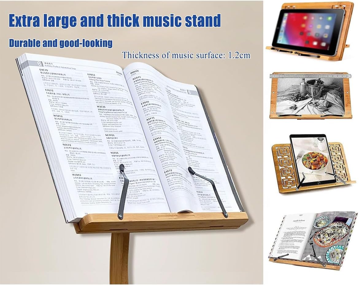 Wooden Guitar Stand,Bamboo Sheet Music Stands,Guitar Violin Music Stand,Music Book Stand,Conductor Music Stand,for Performence, Guitar, Ukulele, Violin Players