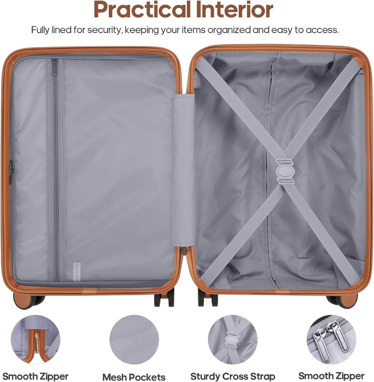 Hardshell Luggage Sets 3 Piece, 20 Inch Carry On Luggage 22x14x9 Airline Approved 24 & 28 Inch Suitcase Set with TSA Lock, Durable Suitcases with Wheels for men & women, Travel and Business