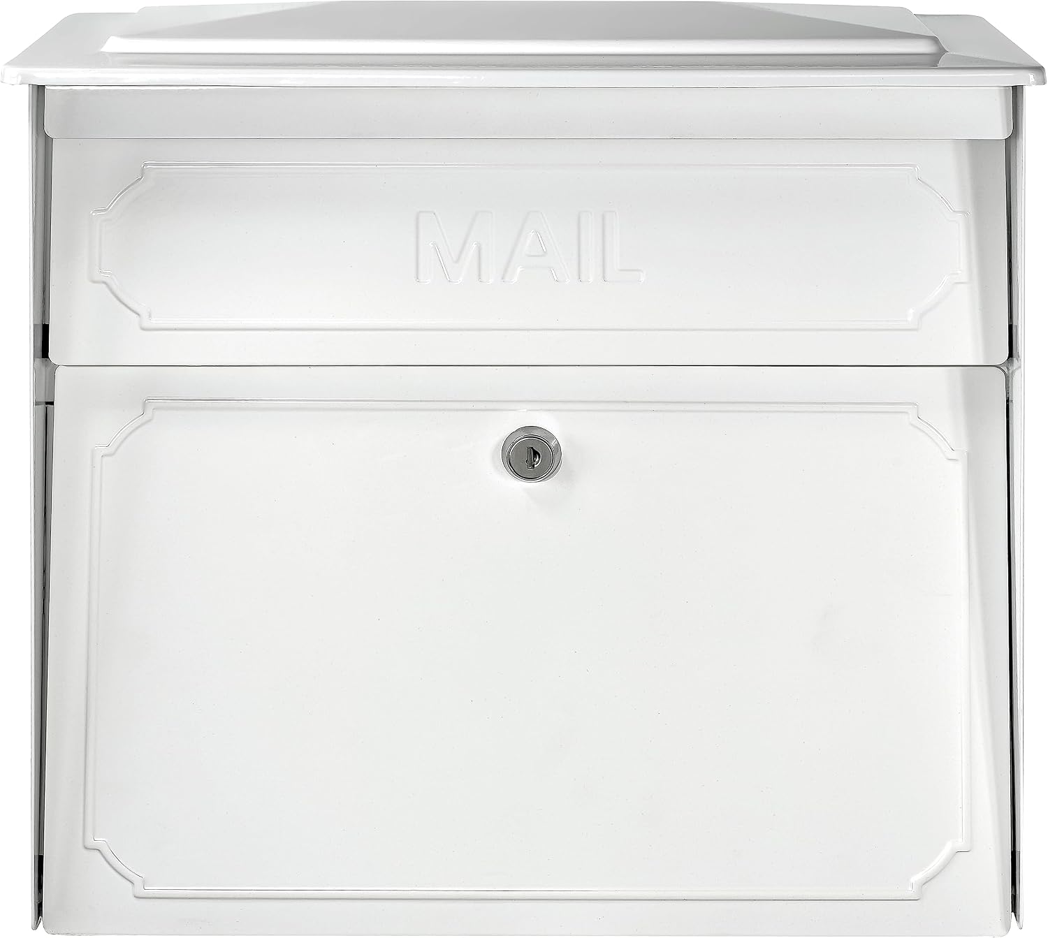 Mail Boss 7179 Townhouse Locking Security Wall Mount Mailbox, Alpine White