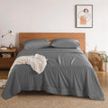 100% Egyptian Cotton 1200 Thread Count Sheets Set,Queen Size Bed Sheet 4 Piece Sets,16 inches Deep Pocket,All Season,Bedding Super Soft(Dark Grey)