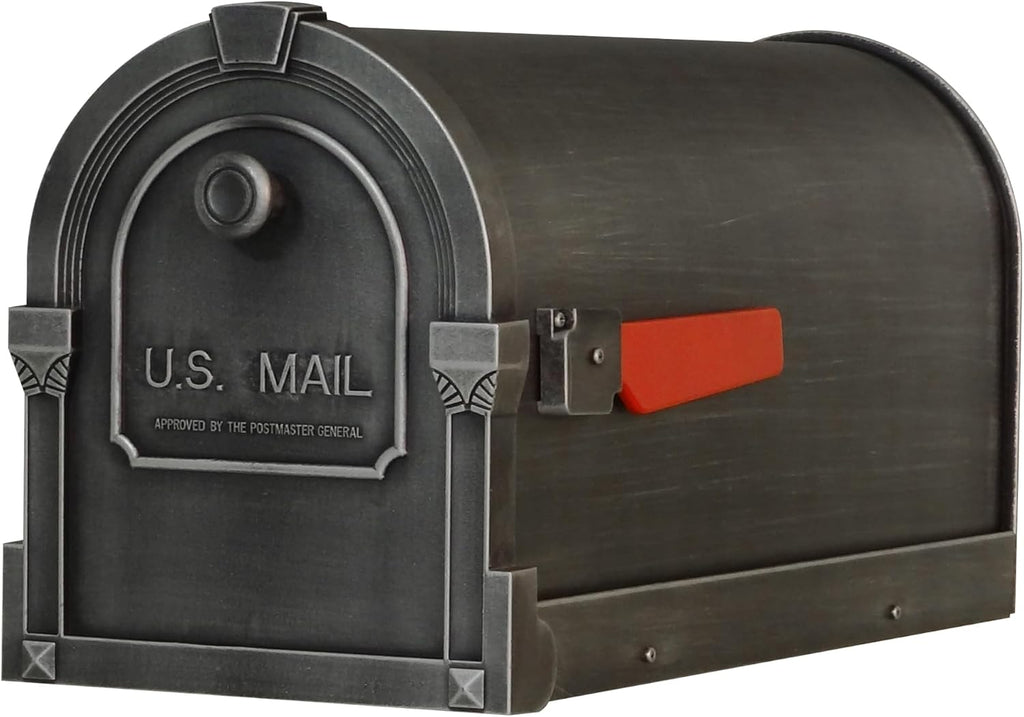 Special Lite Savannah Curbside Mailbox - Swedish Silver Aluminum Mailbox for Post Mount - SCS-1014-SW