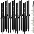 Thickened Fence Post Repair Anchor Kit, Heavy Duty Steel Fence Post Repair Stakes, Repair Tilted and Broken Wooden Post Support(8Pack/Black)